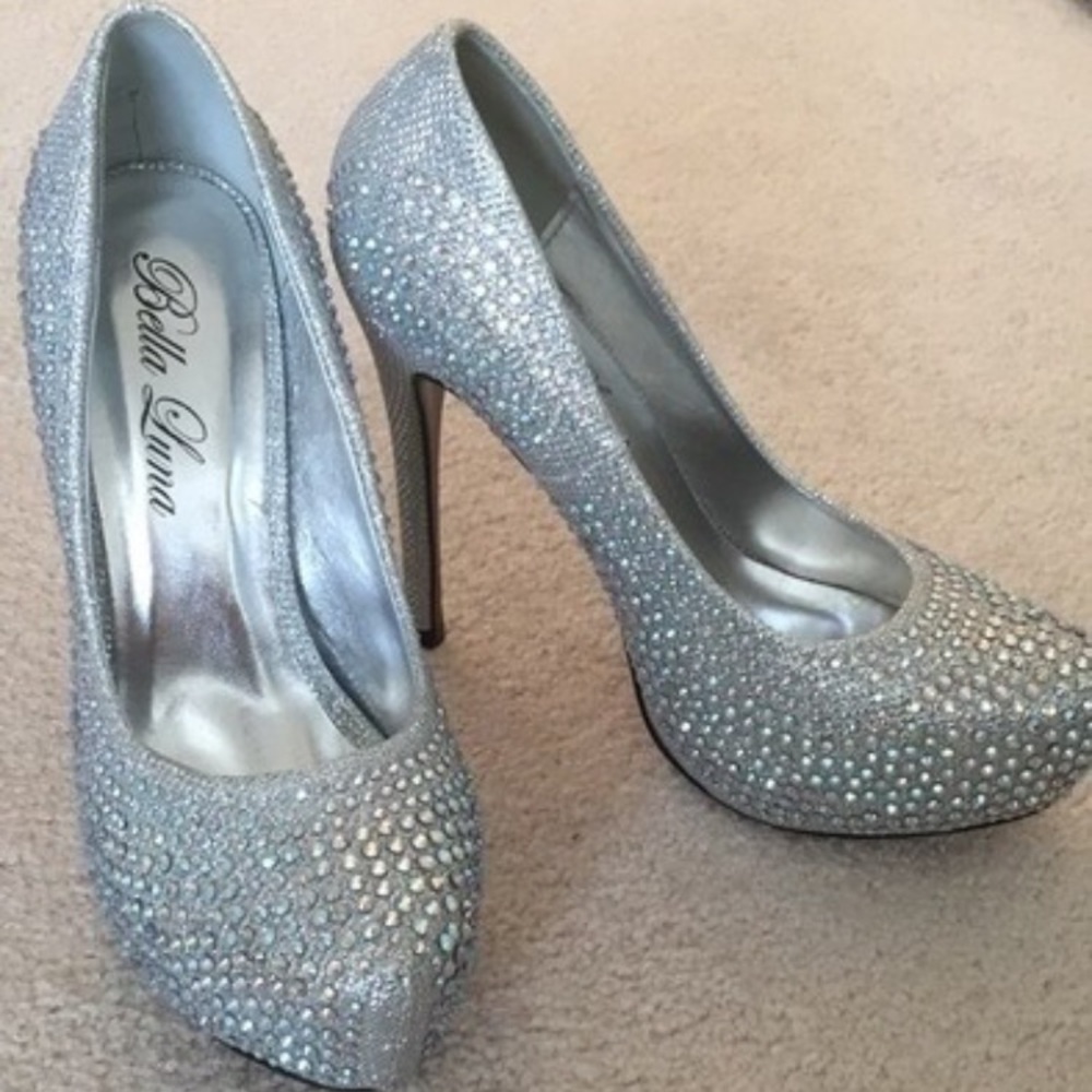 Never worn crystal heels